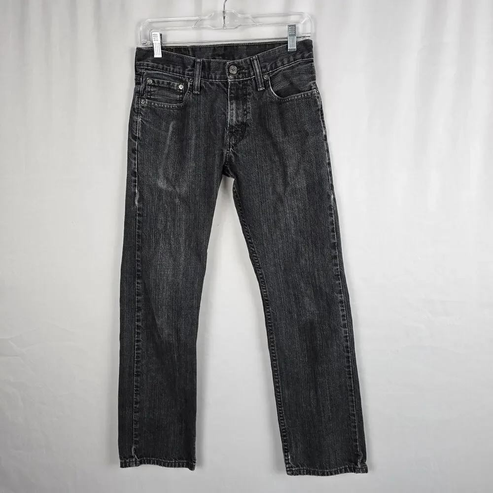 Levi's 514 Straight Jeans Men's 28 x 27 (tag 29 x 30) Charcoal Wash Fade